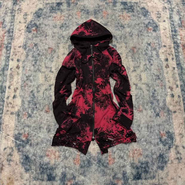 Xfrm 00s red destruction damaged hoodie