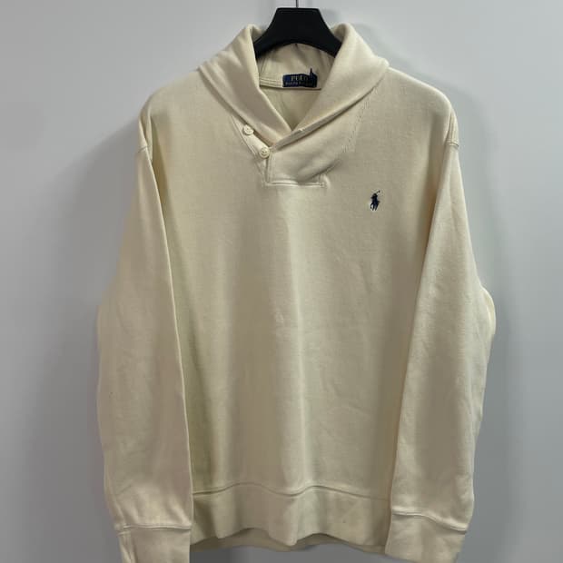 폴로 랄프로렌 크림 숄카라 맨투맨 (on.183)