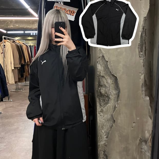 퓨마 바람막이 블랙 M  #csz3452