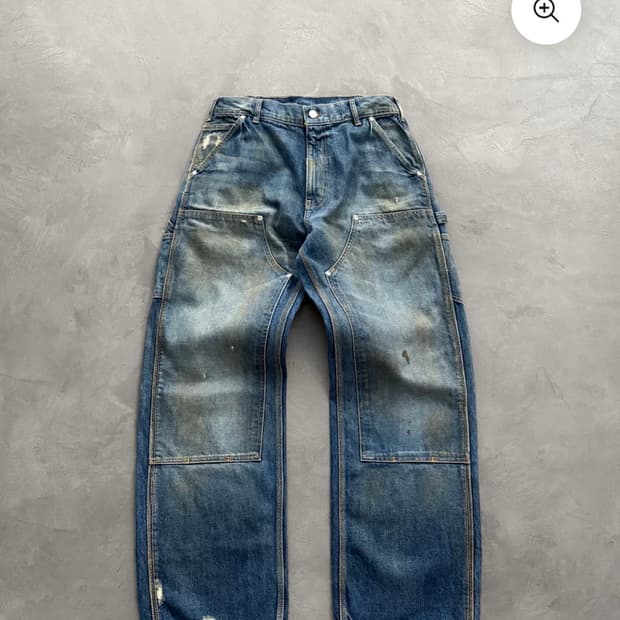 아킴보 클럽 디스트레스 더블니 데님팬츠 - 더티 워시 31x32