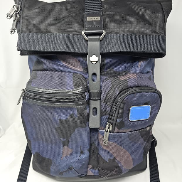 정품 투미 TUMI 롤탑 백팩 블루 카모