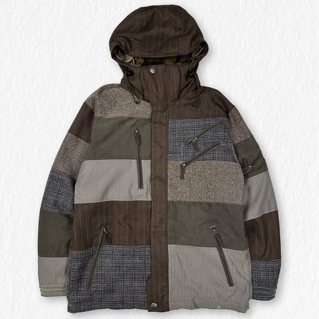 오닐 패치워크 빈티지 후드 점퍼