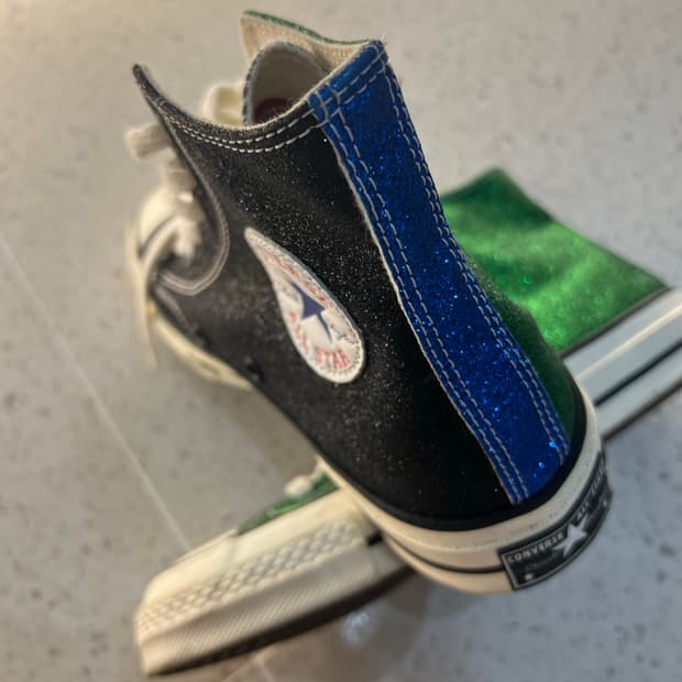 jw앤더슨 x 컨버스 글리터 하이탑 (green/black)