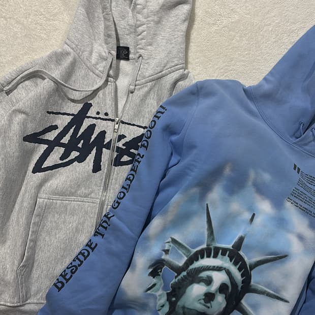 오프화이트 자유의 여신상 후드티