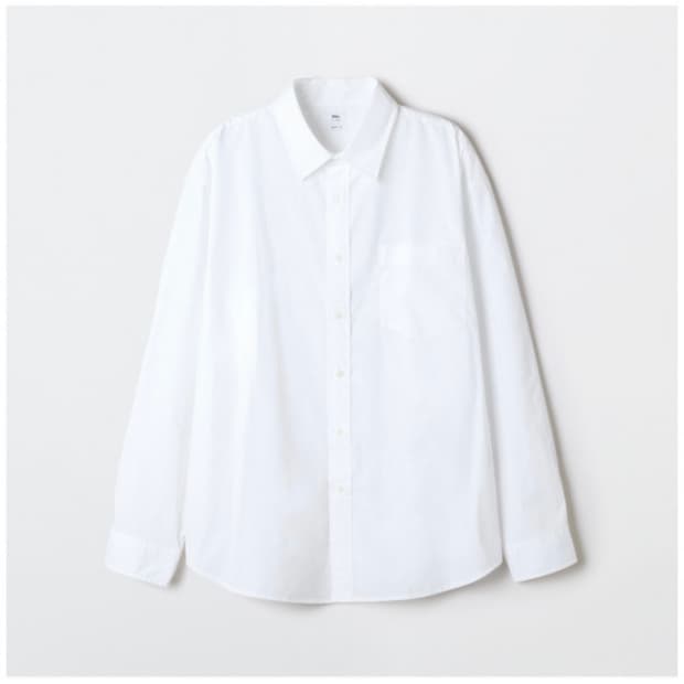 [새상품] 스파오 파인코튼 릴렉스핏 셔츠 화이트