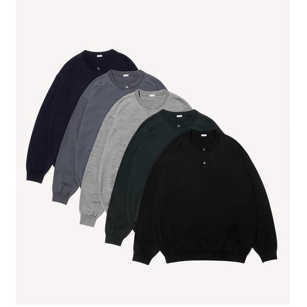 a.presse 아프레쎄 울 니트 헨리넥 스웨터