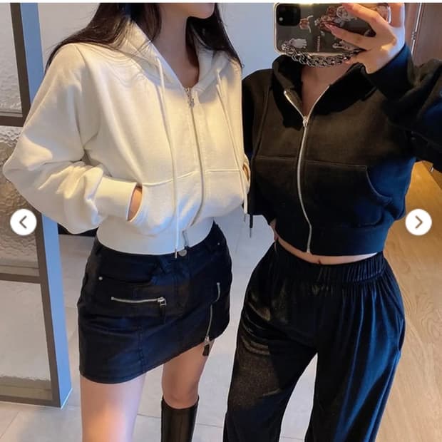 [히프나틱] MADE 양기모 크롭 후드집업 그레이