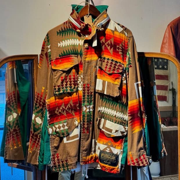 펜들턴x사카이 콜라보 치마요 패턴 자켓