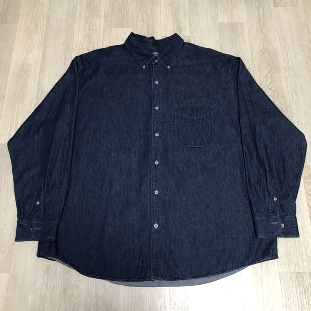 (4XL) 유니클로 UNIQLO 원워시드 데님 셔츠 유니클로 데님 셔츠