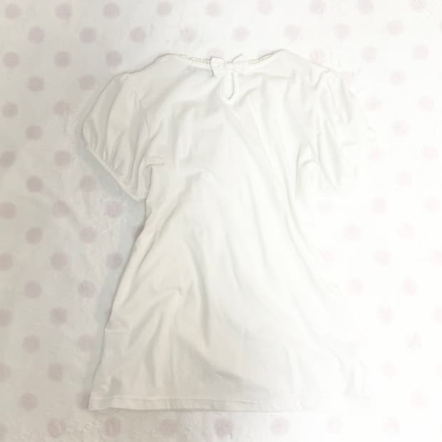 일본빈티지 레이스 리본 퍼프 반팔 히메갸루 라떼갸루 갸루반팔