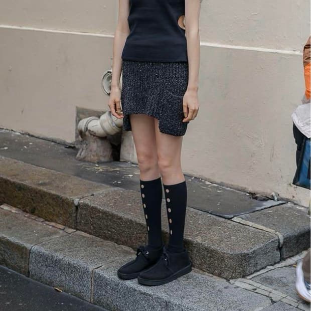 퍼버즈 net apron knit