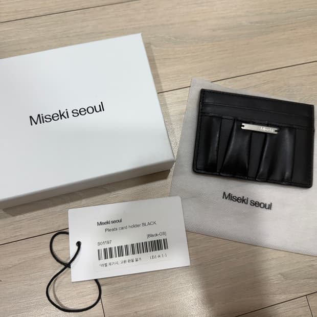 미세키서울 플리츠 카드 홀더 카드지갑 블랙