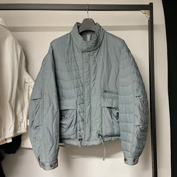 언어펙티드 퀄팅 블루종- M 아쿠아