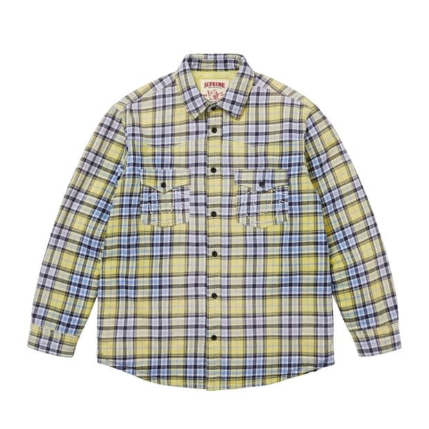 L 슈프림 트루릴리전 퀼티드 체크셔츠