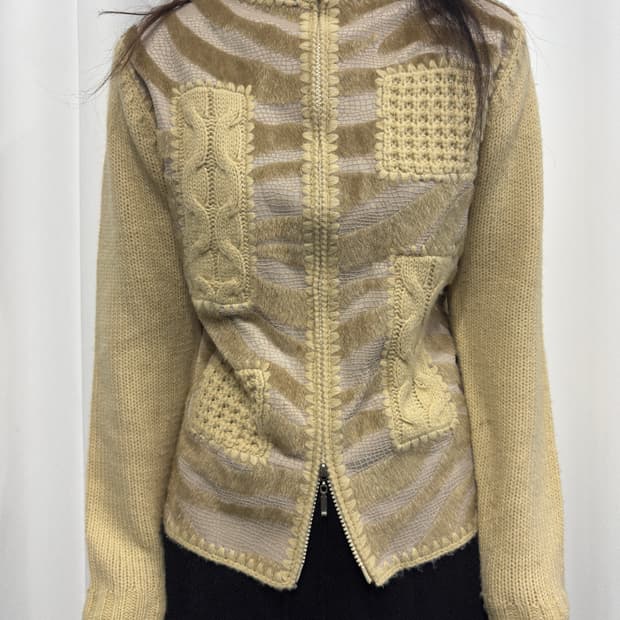 design knit twoway zipup