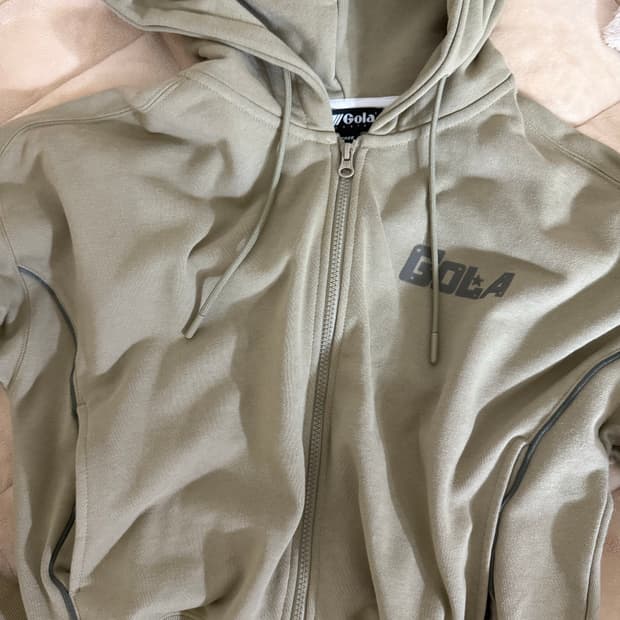 GOLA W BASIC CROP SWEAT HOODIE 카키