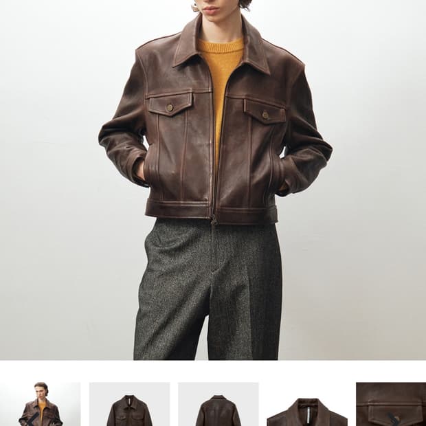 노이어 앤틱카우레더 트러커자켓 50 새상품