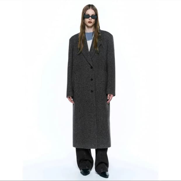 인사일런스 우먼 클래식 맥시 코트 차콜 xs 롱 코트