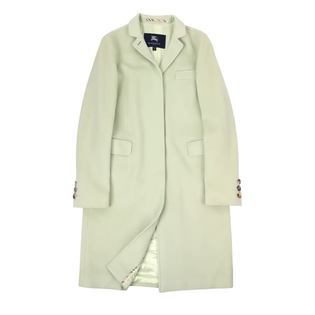 버버리 펄 그린 울 히든 싱글 코트