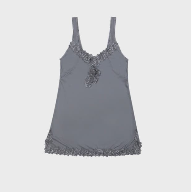 (새상품) 프레클 로즈 레이스 슬립 미니 드레스 시눈 스컬프터 누아누