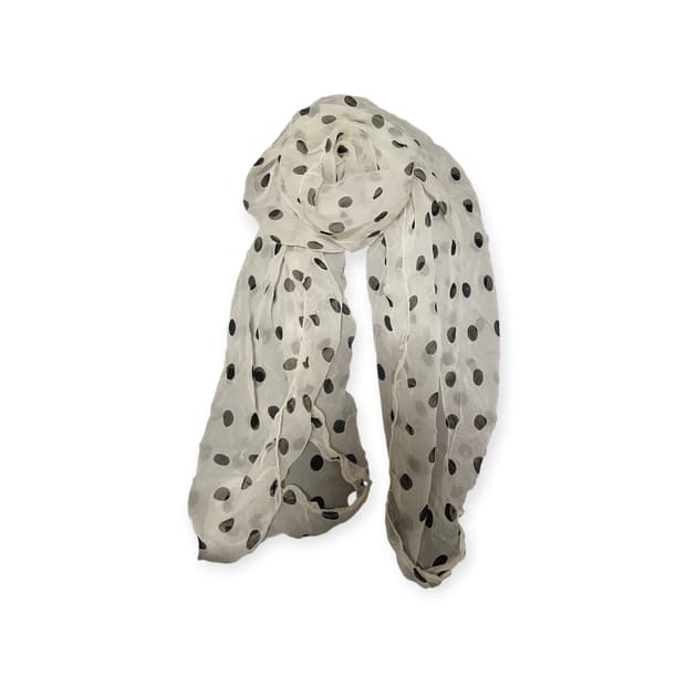 모리걸 화이트 땡땡이 스카프 