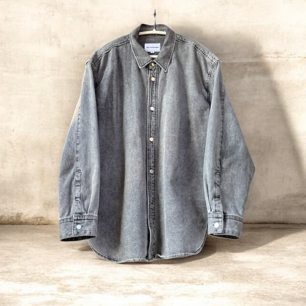 솔리드 옴므 빽로고 셔츠 자켓