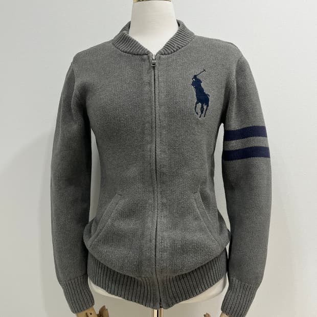 폴로 랄프로렌 그레이 니트집업 빅포니