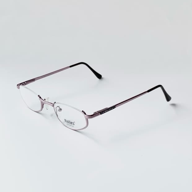 [픽키-690] 로즈핑크 메탈 안경 슬림 사각 클래식 