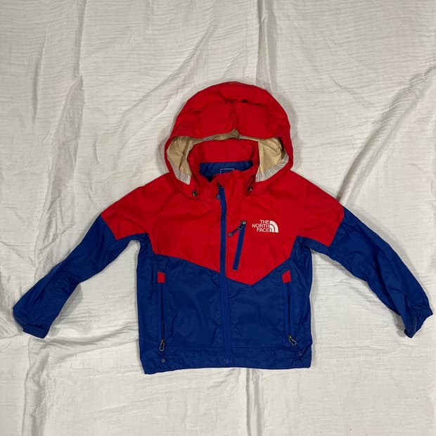 노스페이스 키즈 바람막이 105 레드/블루
