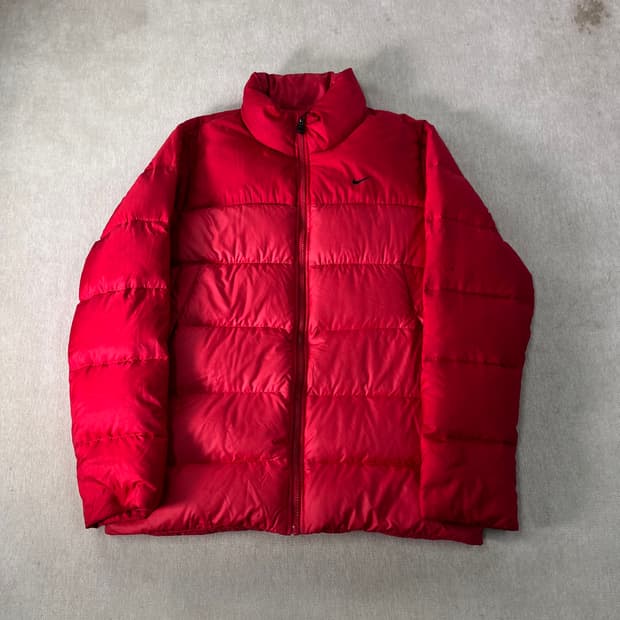 100 나이키 구스다운 레드 패딩