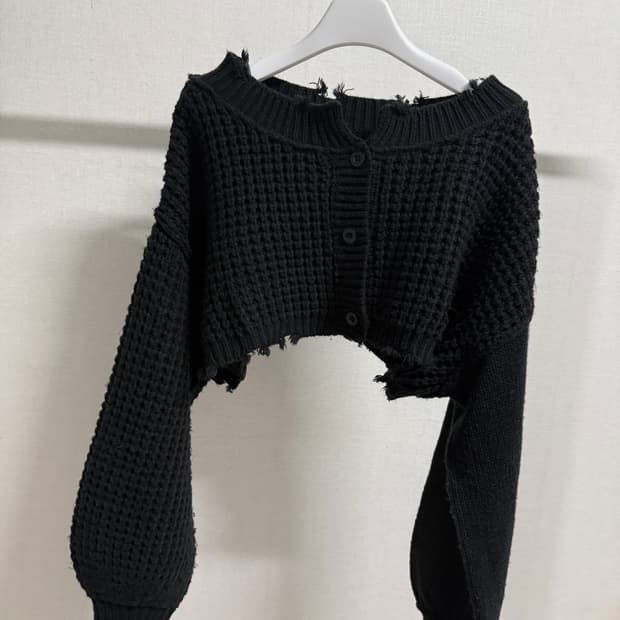 빈티지 크롭 니트 가디건