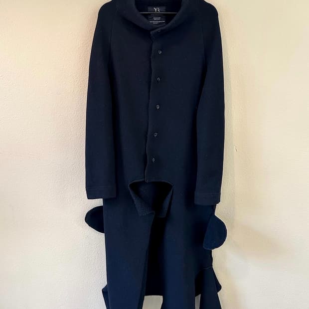 요지야마모토 17aw 블랙 레인 울 코트