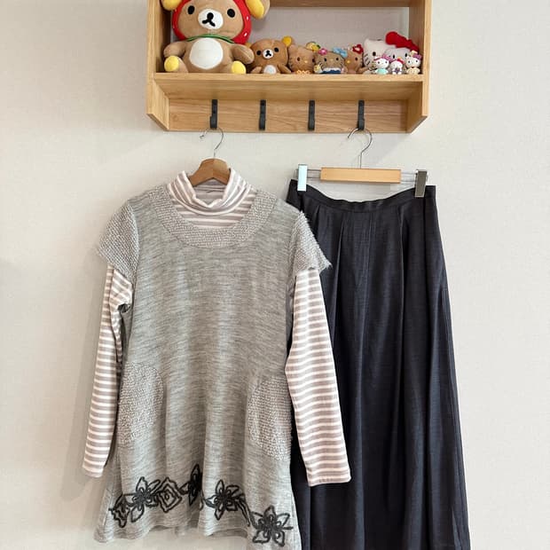 jpn 모리걸 하구미 스즈코 히피 레이어드 코디세트