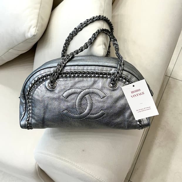 샤넬 실버 럭스 바이 볼링백 (정품)