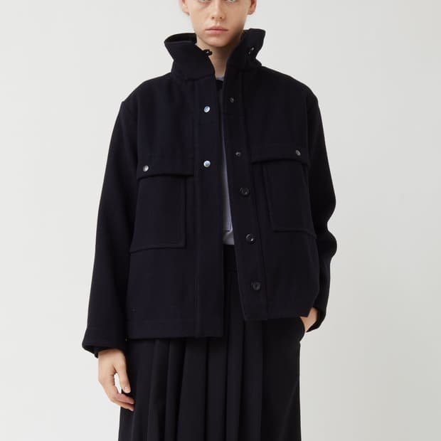 마가렛호웰 여성 하이 카라 맬튼 숏 코트