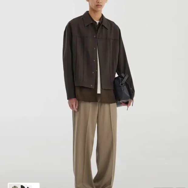 유스 컷오프 트러커 자켓 m 브라운