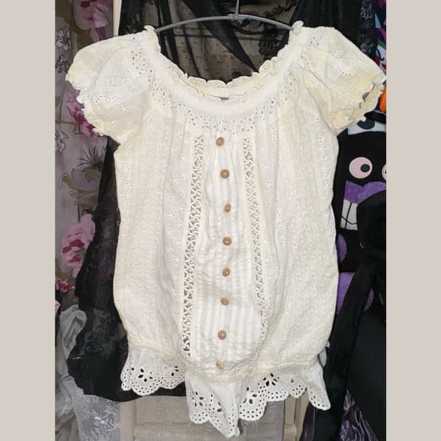 로맨틱 빈티지 모리걸 레이스 히피 화이트 레이스 리즈리사