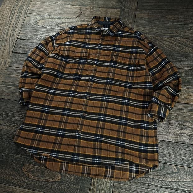 [니코앤드] 오버사이즈 빈티지 플란넬 체크 셔츠 M18310