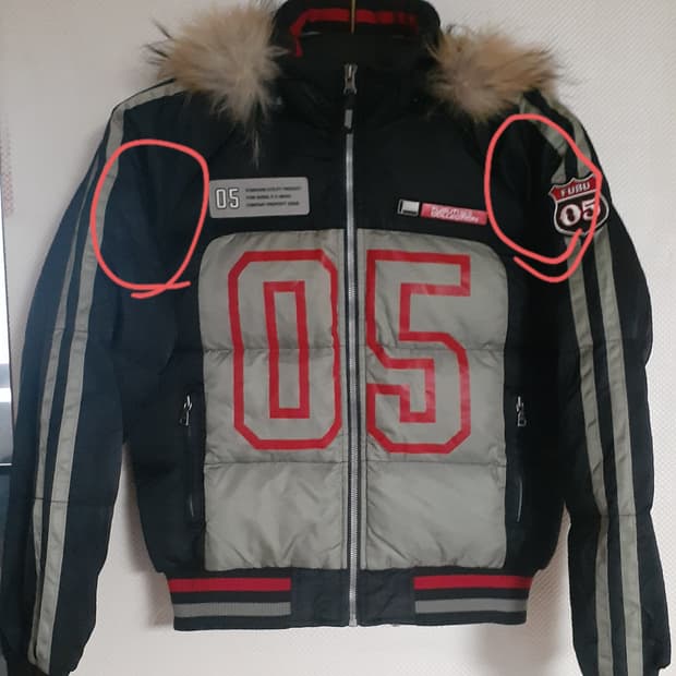 (M) 후부 레이싱 덕다운 패딩 자켓