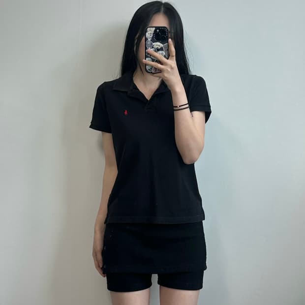 폴로 랄프로렌 자수로고 블랙 반팔 pk 피케 티셔츠