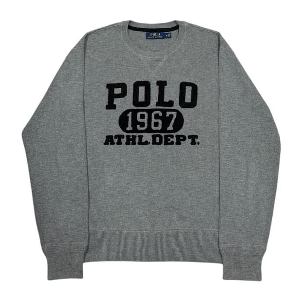 폴로 랄프로렌 스펠로고 니트 맨투맨 그레이 M