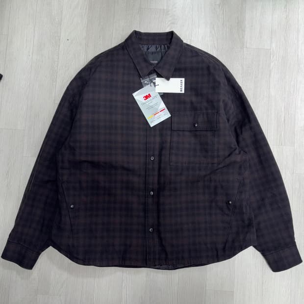 BEAKER 비이커 Padded Check Shacket Brown