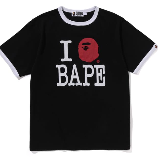 베이프 BAPE 아이러브베이프 링거 반팔티 블랙 M