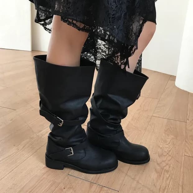 튜프티 belt slouch boots