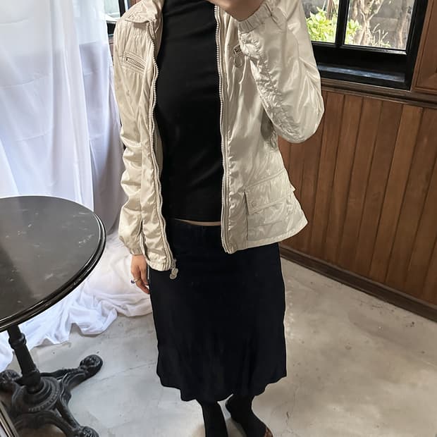 COMME DES GARCONS draped skirt navy