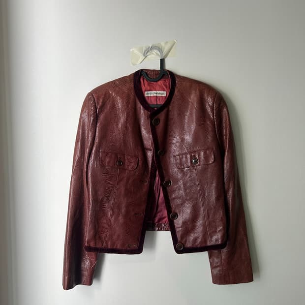 Armani 파이톤 레더 자켓 made in italy