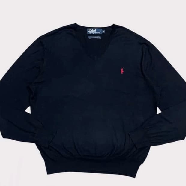 폴로 랄프로렌 V넥 코튼 니트
