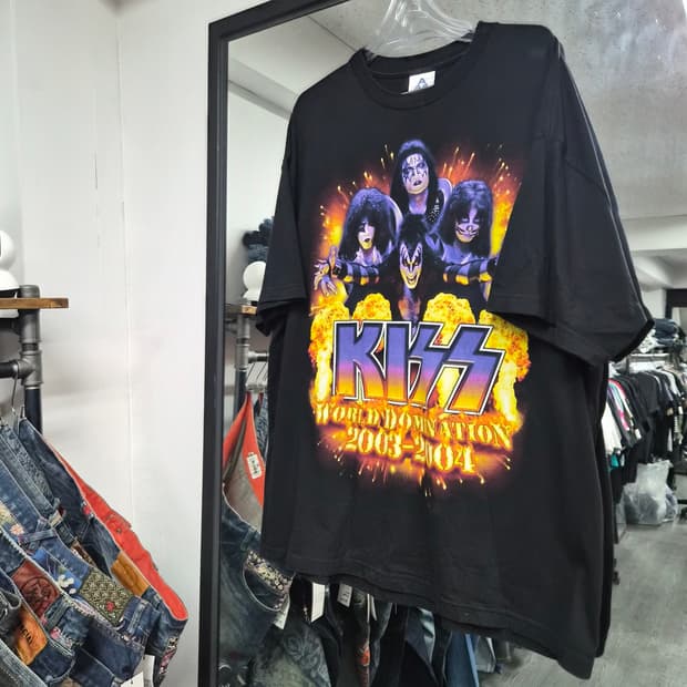 00s KISS World Domination 투어 티셔츠