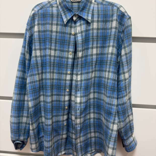 오라리 체크 울셔츠 사이즈3