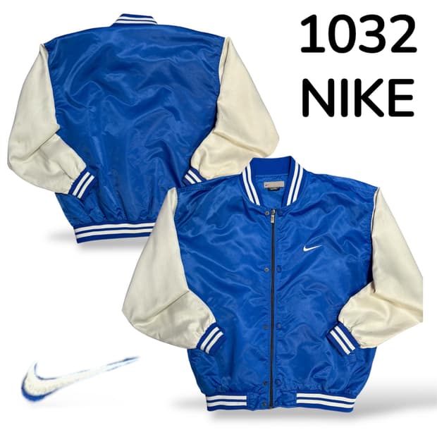 나이키 올드스쿨 스우시 블루 바시티 자켓 L